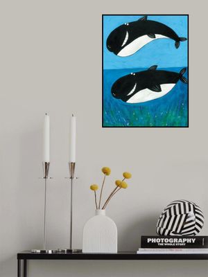 Two Whales in the Ocean by Artist Carla Daly