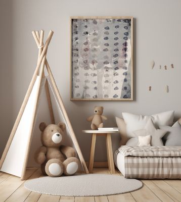 Contemporary Abstract In Grey and Taupe