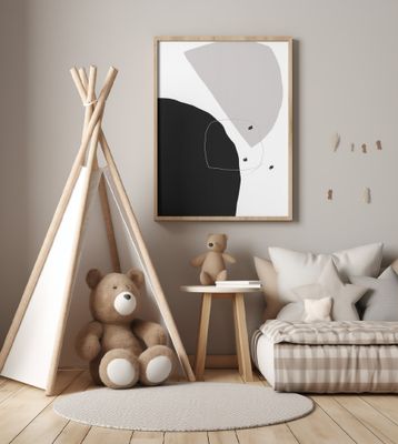 Bold Black and Gray Shapes