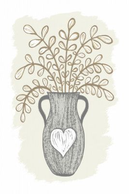 Rustic Vase With Delicate Foliage