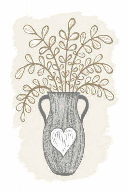Rustic Vase With Delicate Foliage