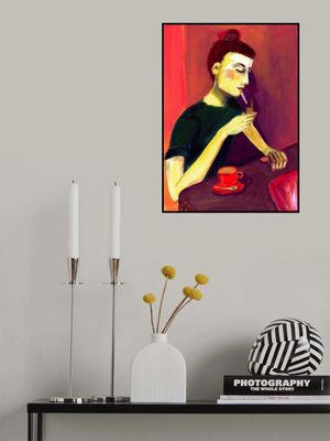 Lady lighting cigarette