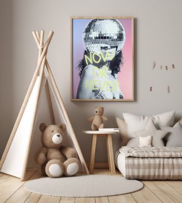 Woman with a Disco Ball Helmet