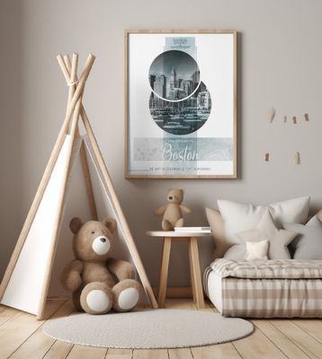 Poster Art BOSTON Waterfront | turquoise marble