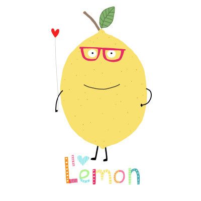I Love Lemon! A Cute Lemon Holding a Love Heart.