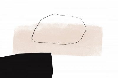 Beige Shape and Black Block