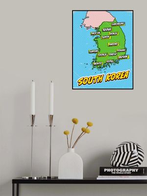 South Korea Pop Art Map