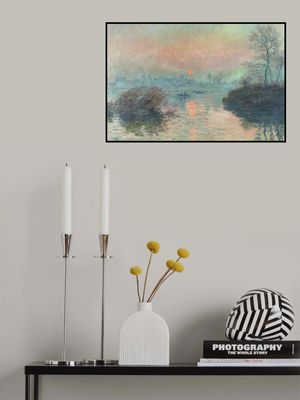 Sun Setting On the Seine At Lavacourt (1880) Claude Monet