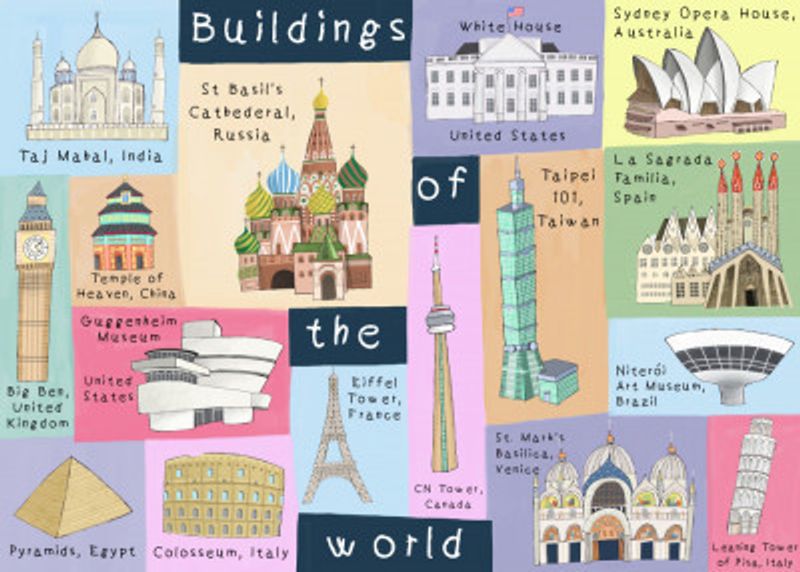 Buildings of the World Illustrated by Artist Carla Daly