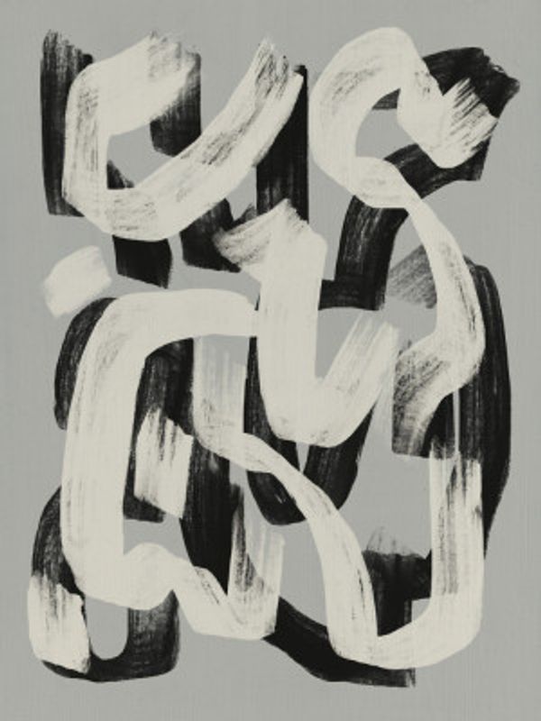 Dry brush abstract in black and white