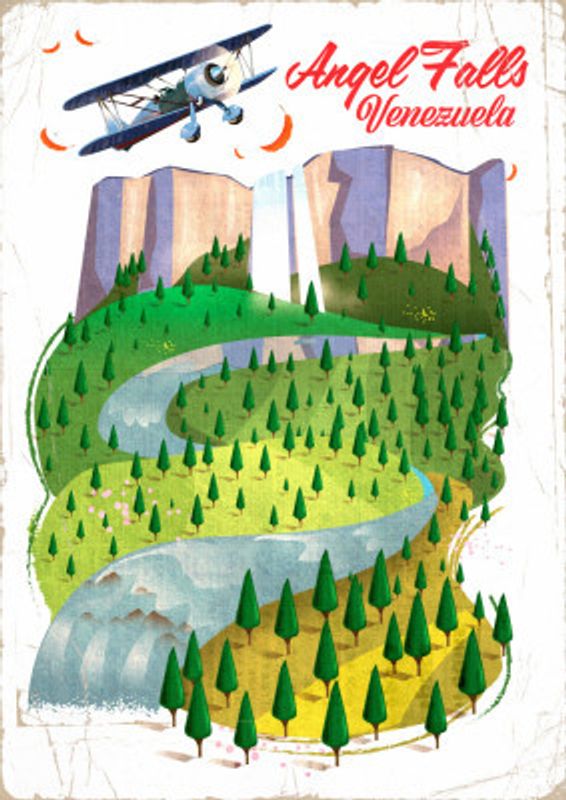 Angel Falls Venezuela Travel Poster