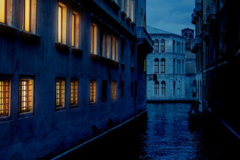 Venice channels by night