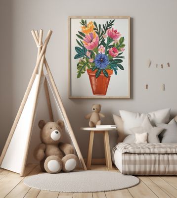 Potted Florals Colorful Flowers