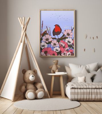 Robin Bird In The Summer