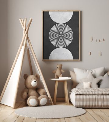 Circles on black background 7