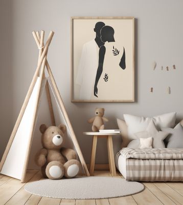 Minimal Abstract Art Couple