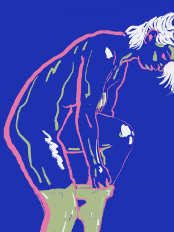 Nude in green leggings