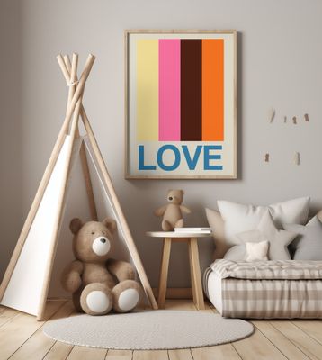 Retro Stripe LOVE Summer Fruits