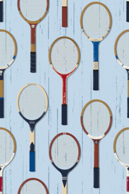 Vintage Tennis Rackets Light Blue