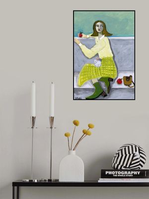 Lady and the Rabbit with apple