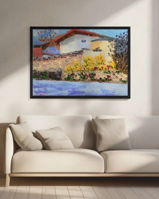 Chrysanthemums Blooming Under the Wall