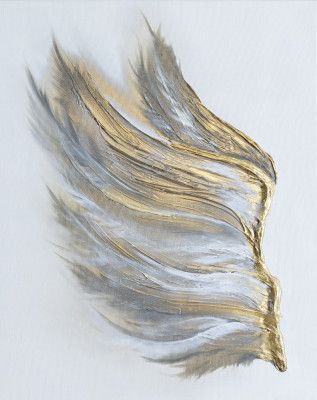 Abstract Wing in Gold and White