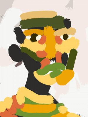 Yellow Green Tribal Portrait