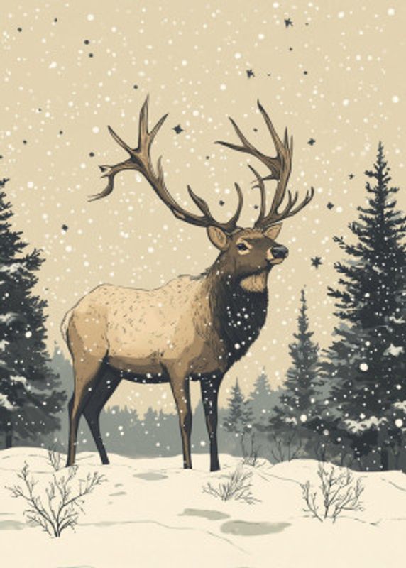 Elk Holiday Poster