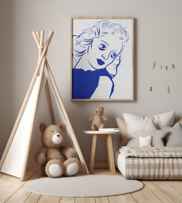 Minimalist Line Drawing of a Woman Face