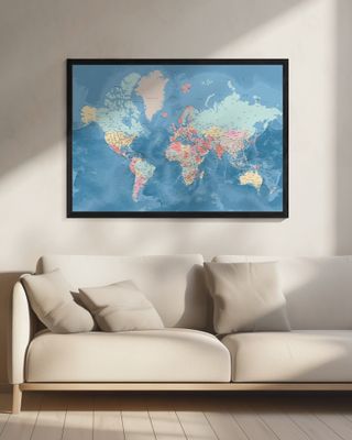 Detailed world map with cities, Vickie