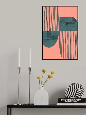 Turquoise &amp; Coral Abstraction 6