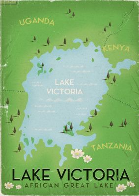 Lake Victoria Vintage Map
