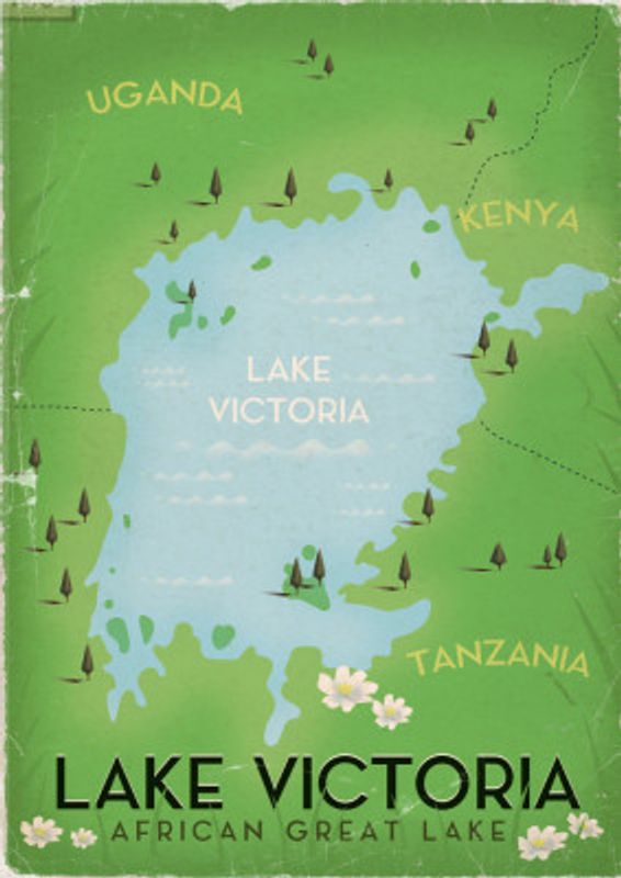 Lake Victoria Vintage Map
