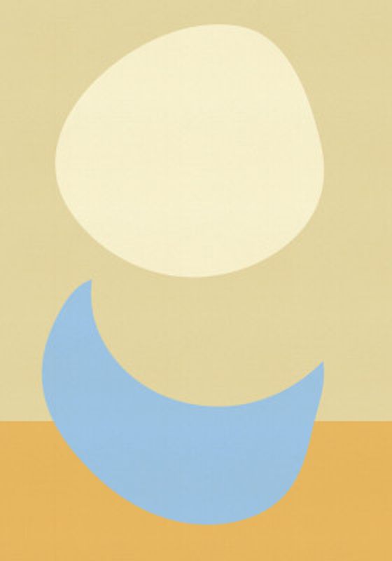 Stacked Ovals in Soft Yellow and Light Blue