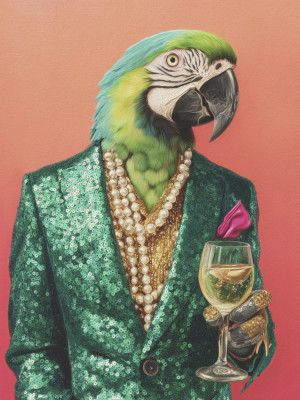 Parrot In Emerald Green Blazer