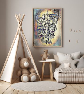 Shaman and faces of souls