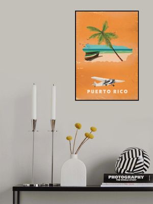 Puerto Rico Vintage Travel Map