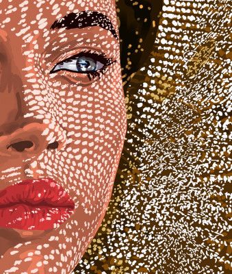 Under the Jute Hat, Bohemian Woman Fashion Painting