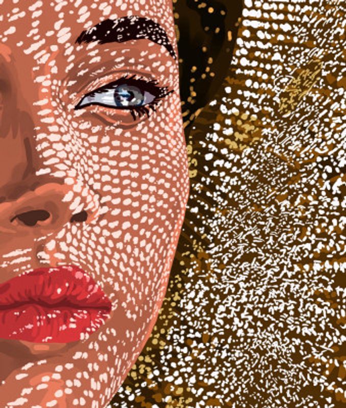 Under the Jute Hat, Bohemian Woman Fashion Painting