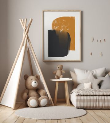 Overlapping Shapes Black And Orange