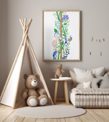 Vertical Floral Border