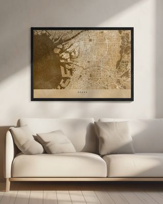 Sepia map of Osaka