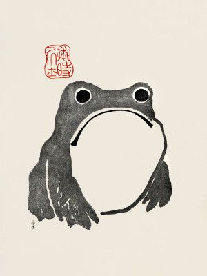 Grumpy Frog I Black