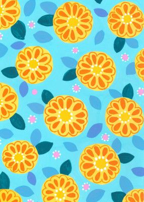 Orange Flower Pattern