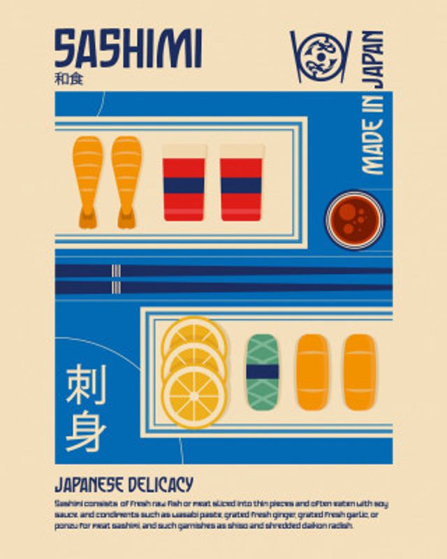 Sashimi Japanese Food Print