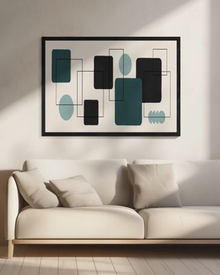 Geometric Modern Art With  Earthy Tones