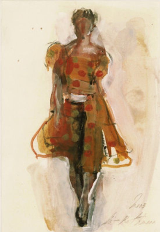A Woman in a Vibrant Dress