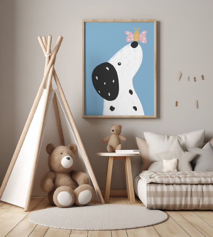 Dalmatian with a butterfly