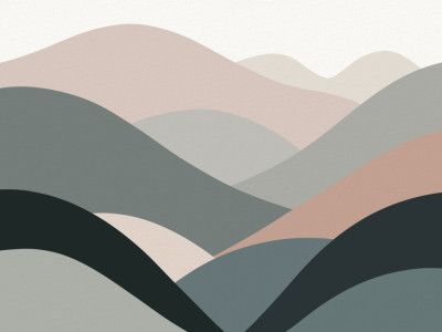 Landscape With Layered Pastel Hills