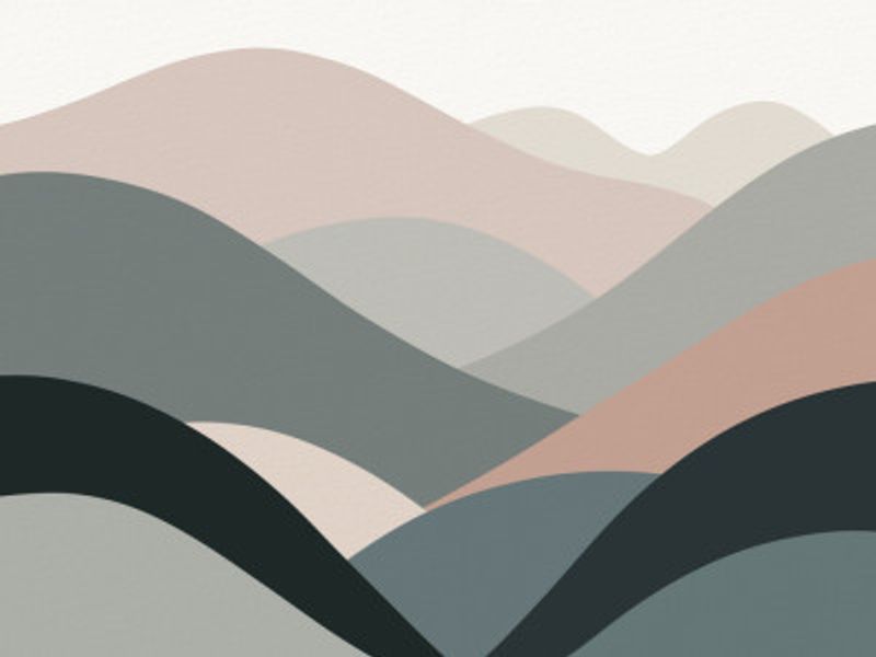 Landscape With Layered Pastel Hills